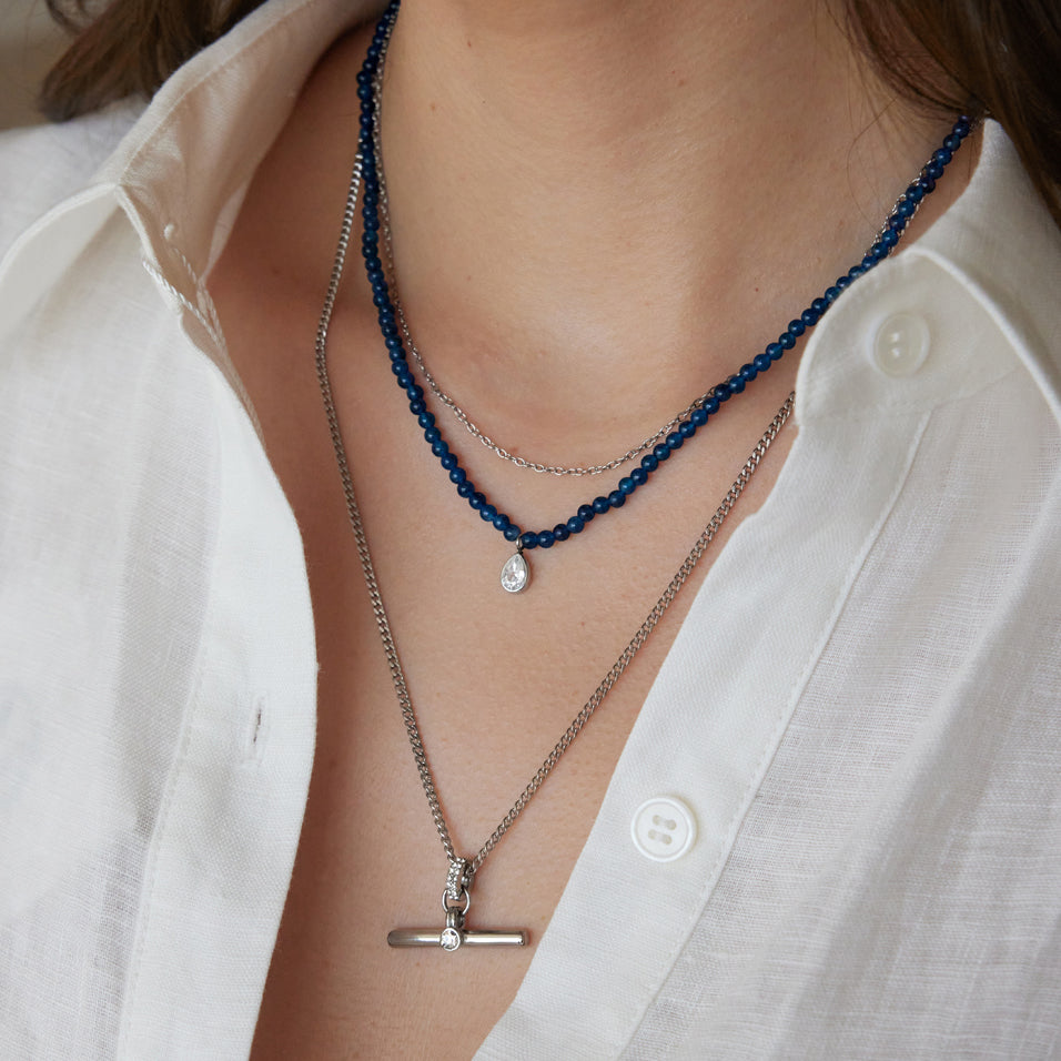Layered White Jade Beaded Necklace