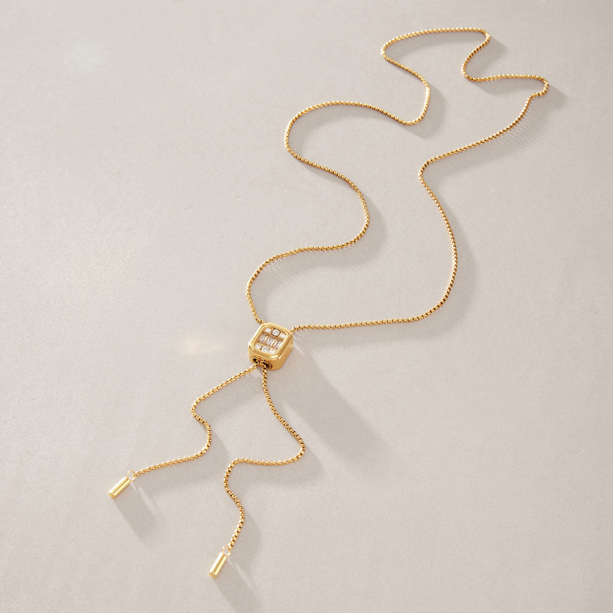 Delicate Rhinestone Slide Necklace
