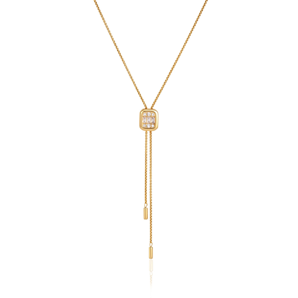 Delicate Rhinestone Slide Necklace