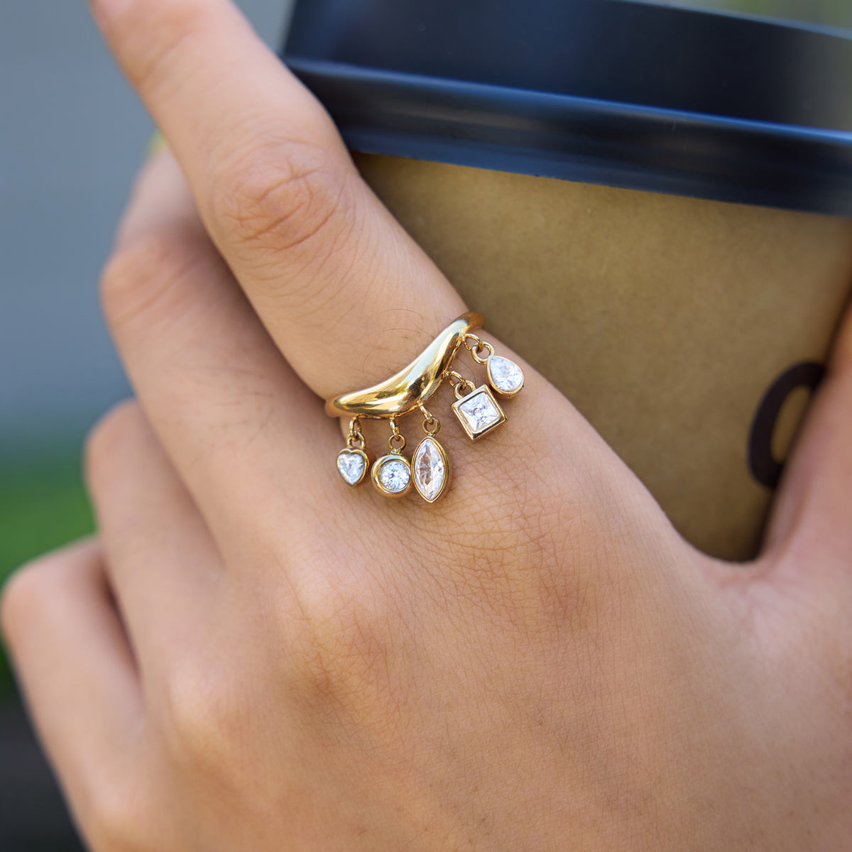 Classic Zircon Tassel Ring