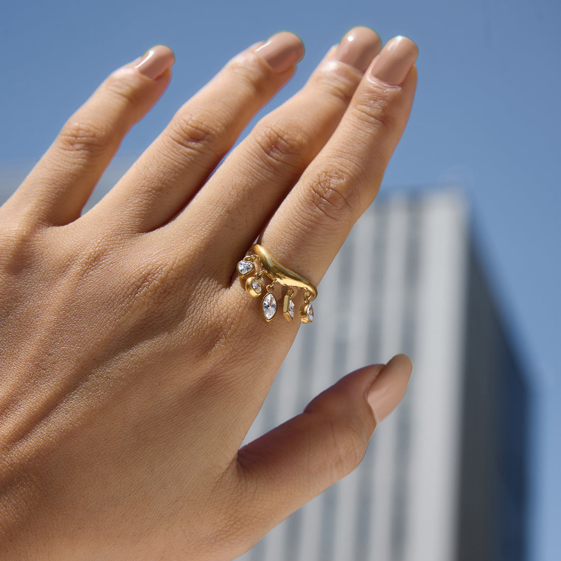 Classic Zircon Tassel Ring