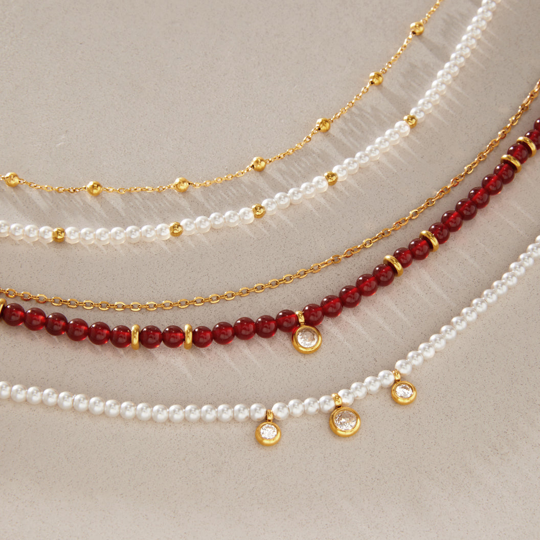 Boho Layered Agate Beaded Necklace