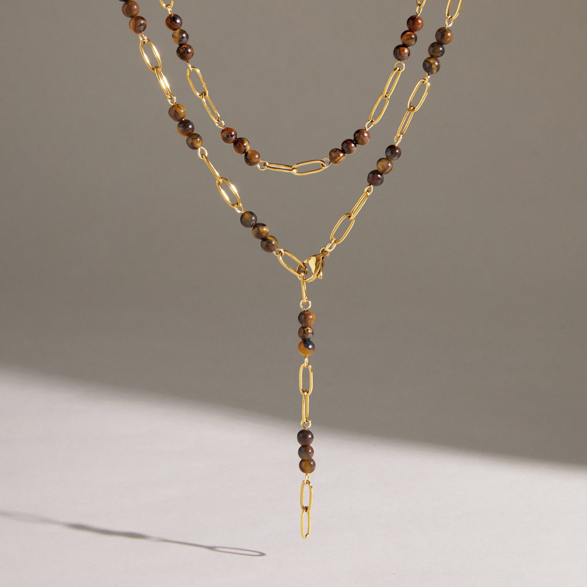 Natural Tiger's Eye Beaded Necklace