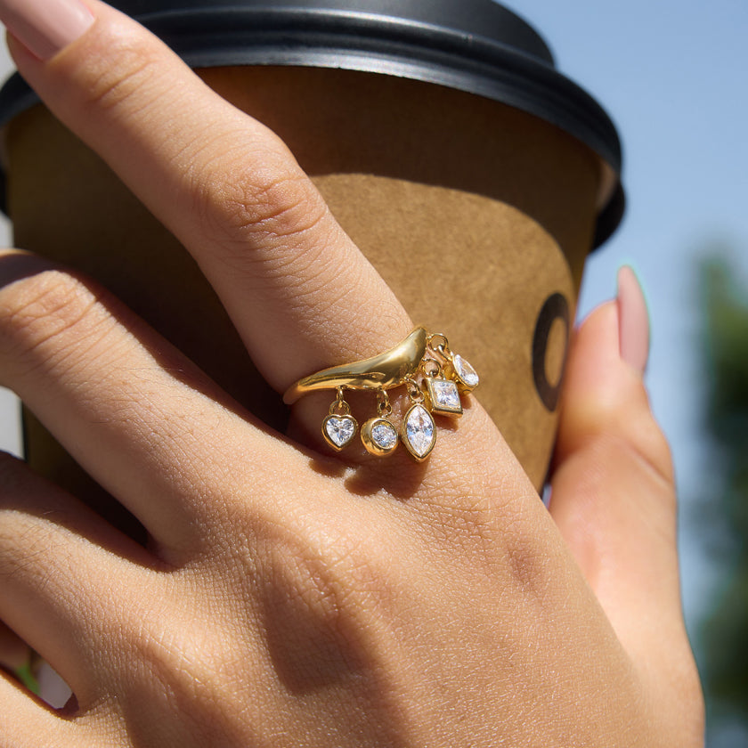 Classic Zircon Tassel Ring