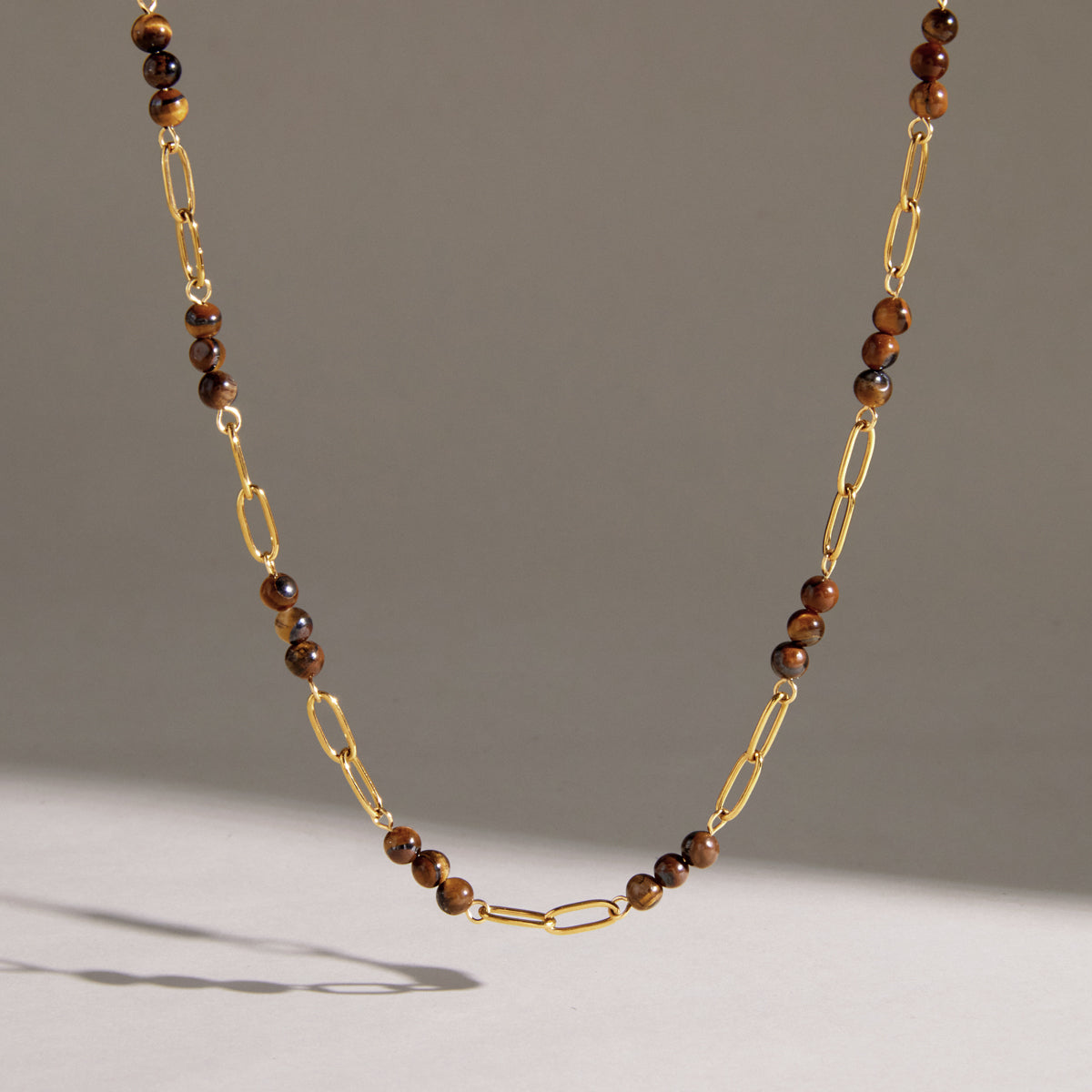 Natural Tiger's Eye Beaded Necklace