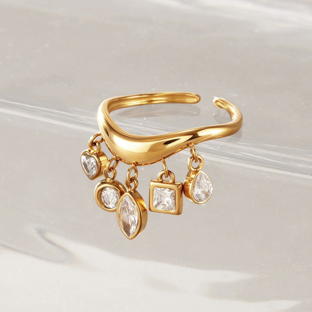 Classic Zircon Tassel Ring