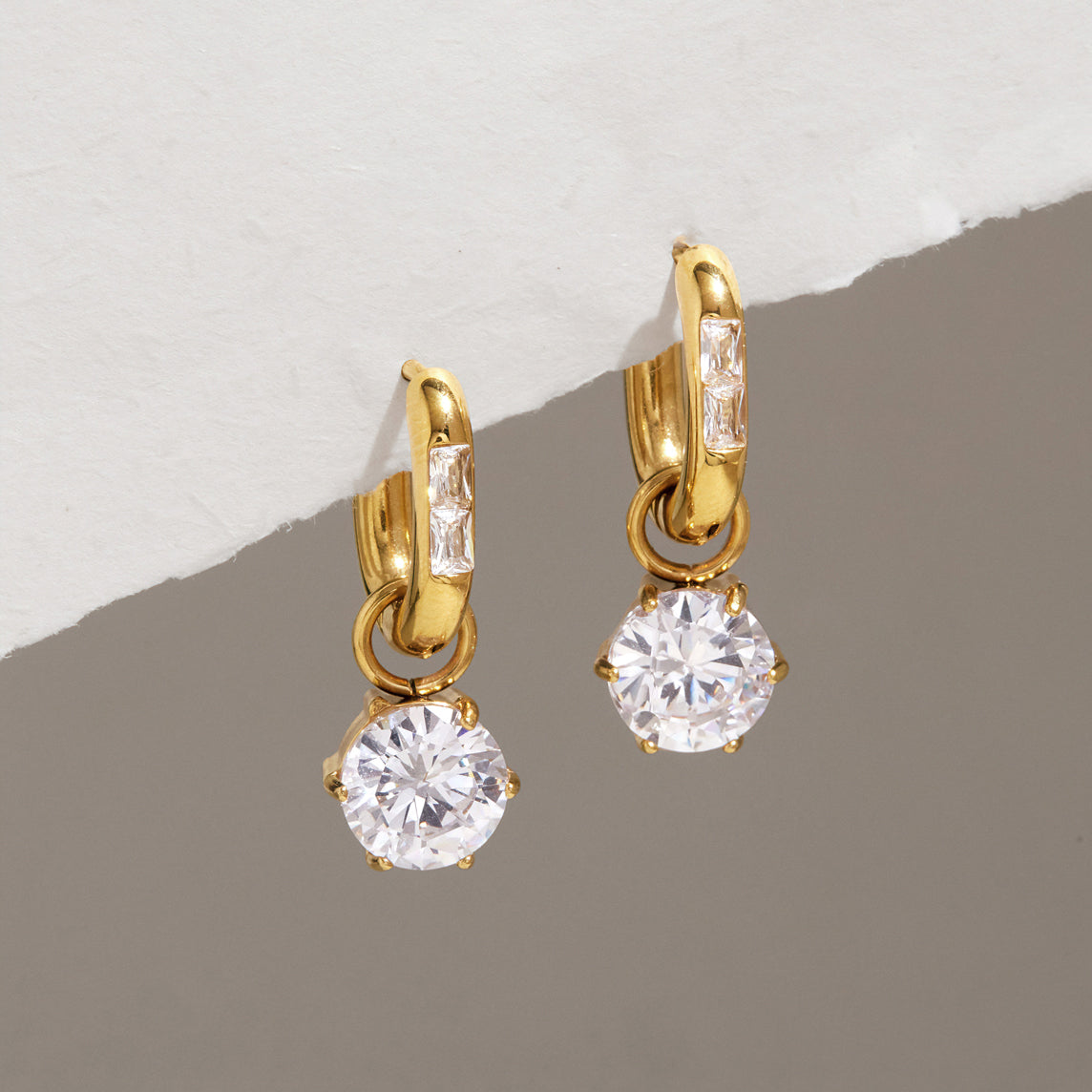  Delicate Zircon Pendant Earring
