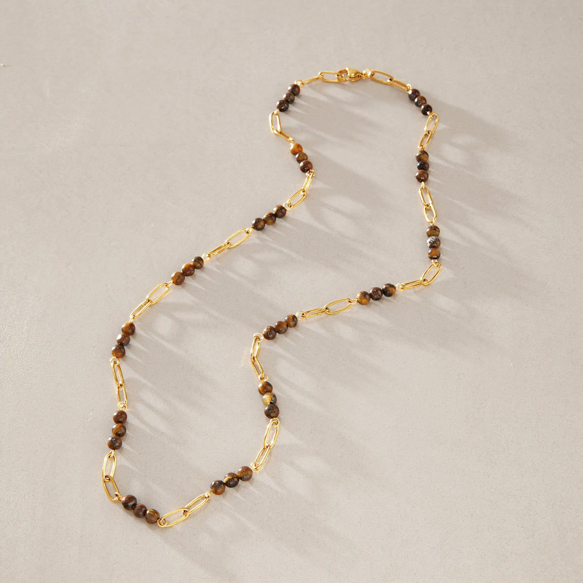 Natural Tiger's Eye Beaded Necklace