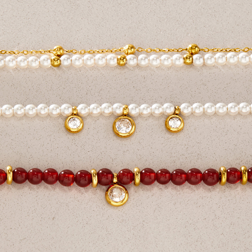 Layered Agate Beaded Bracelet