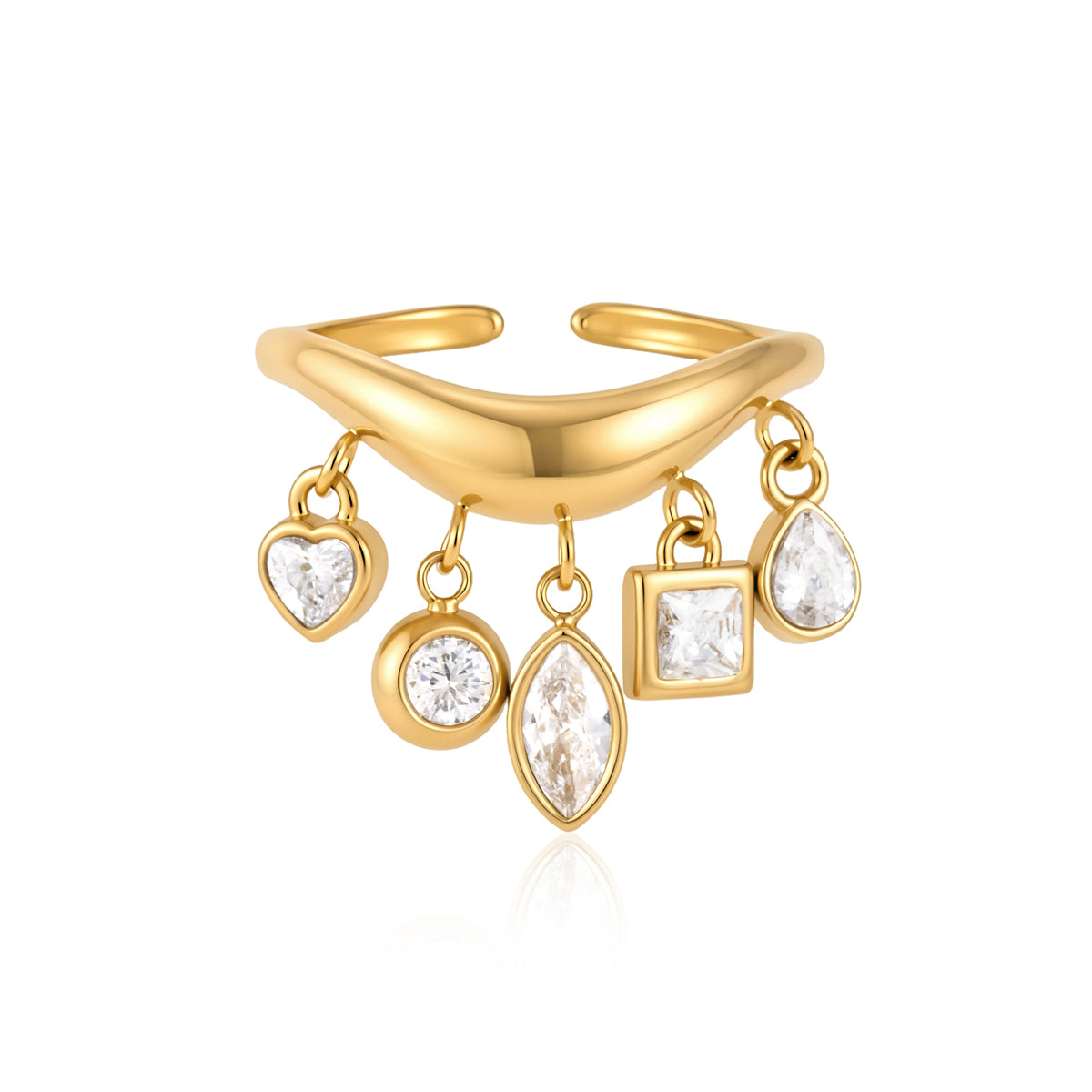 Classic Zircon Tassel Ring