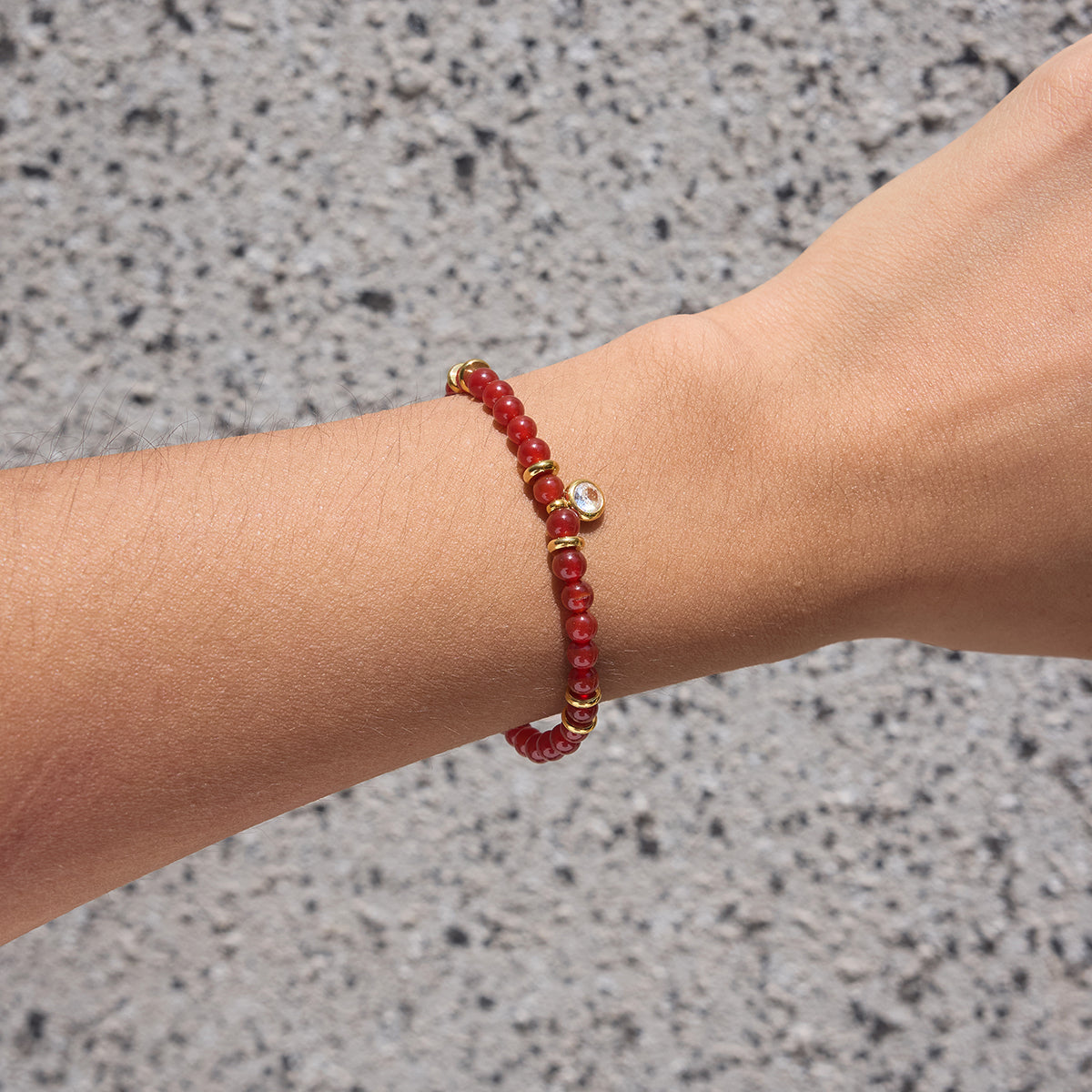Layered Agate Beaded Bracelet
