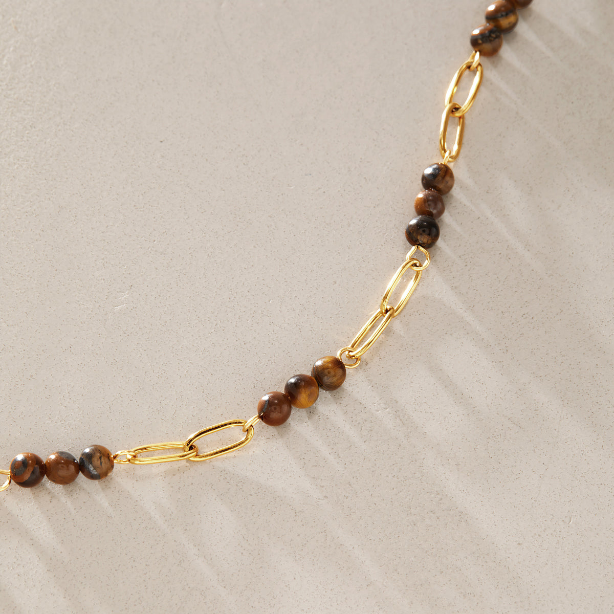 Natural Tiger's Eye Beaded Necklace