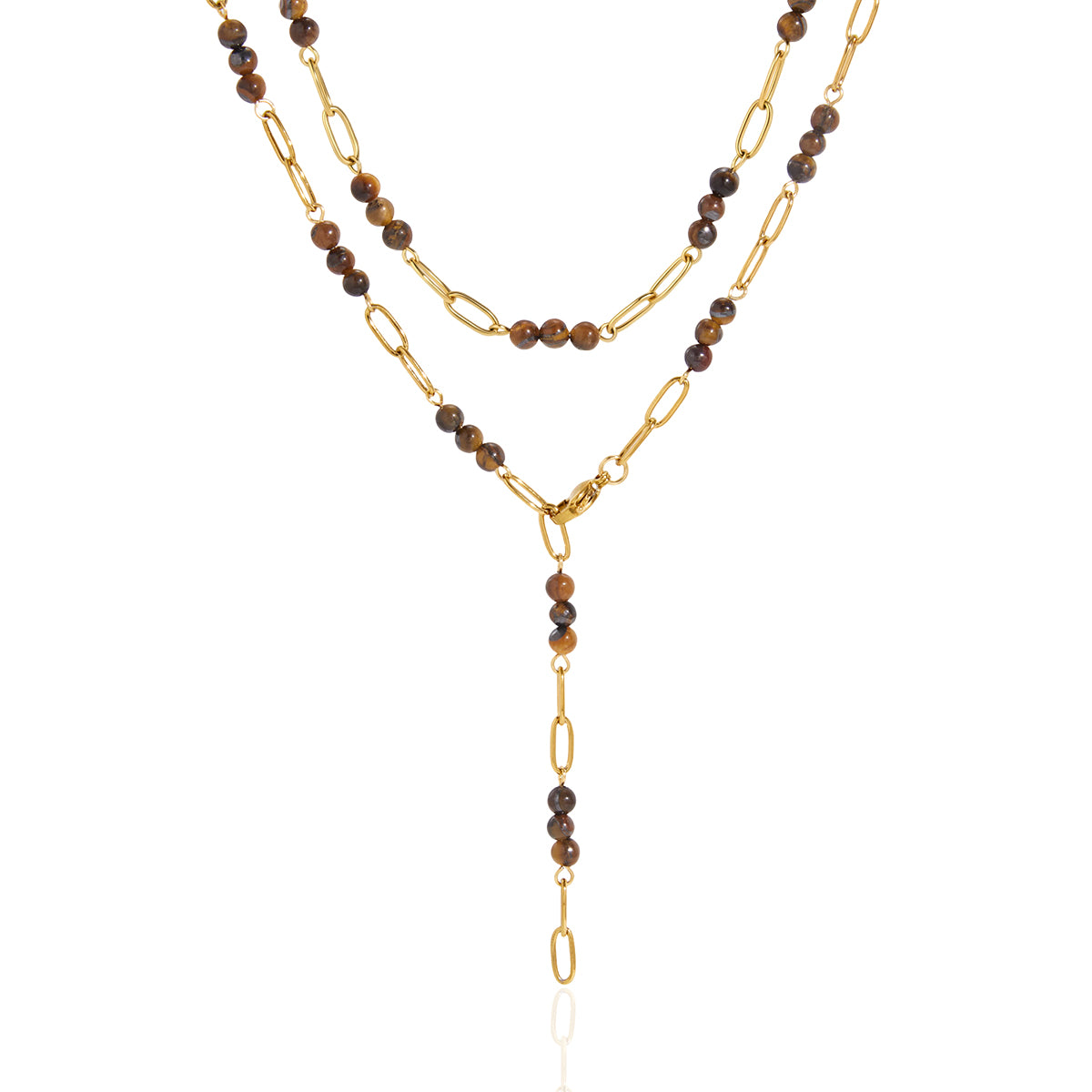 Natural Tiger's Eye Beaded Necklace