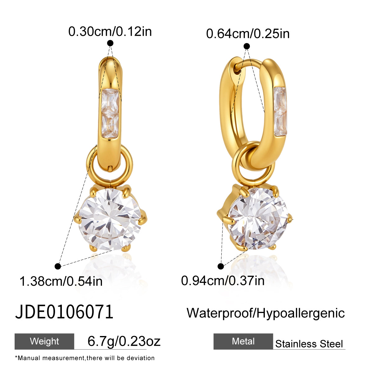  Delicate Zircon Pendant Earring