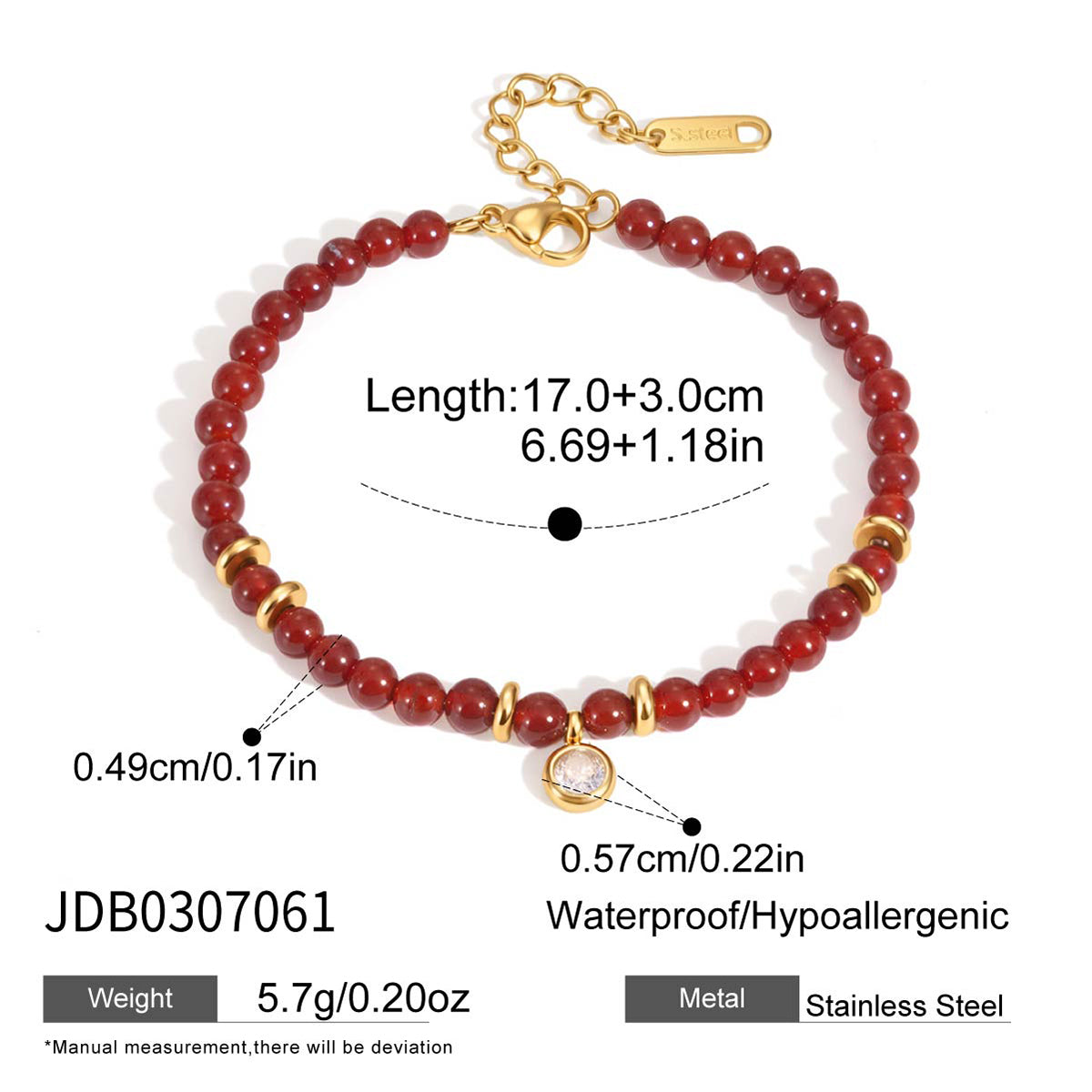 Layered Agate Beaded Bracelet