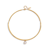 Classic 18K Gold Stainless Steel Simple Minimalist Wave Twisted Chain Paper Clip Hollow Heart Chain Paper Link Necklace