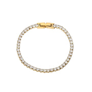 Trendy 14k Gold Plated Full Zircon Plated Claw Setting Stainless Steel Bracelets for Ladies Gift