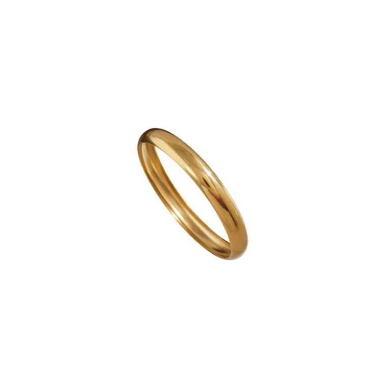 J&D Chunky Gold Hoop Bangle Bracelet 18K Gold Plated Stainless Steel with High Polished Finish Classic Bangle for Women