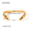 J&D Best Seller High Polished Mirror Pure Smooth Surface Stainless Steel Wave Edge Cuff Bangle