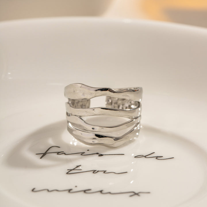 Hip Hop Multi Layers Opening Rings Jewelry Gift Silver Plated Band Layer Open Ring for Women