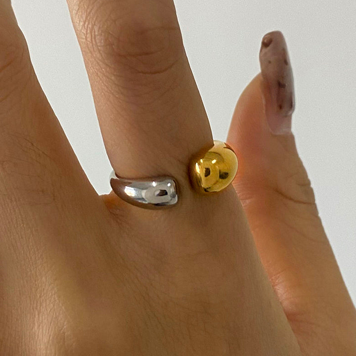 18K Gold Plated Stainless Steel Rhinestone White Rhinestone Women Rings