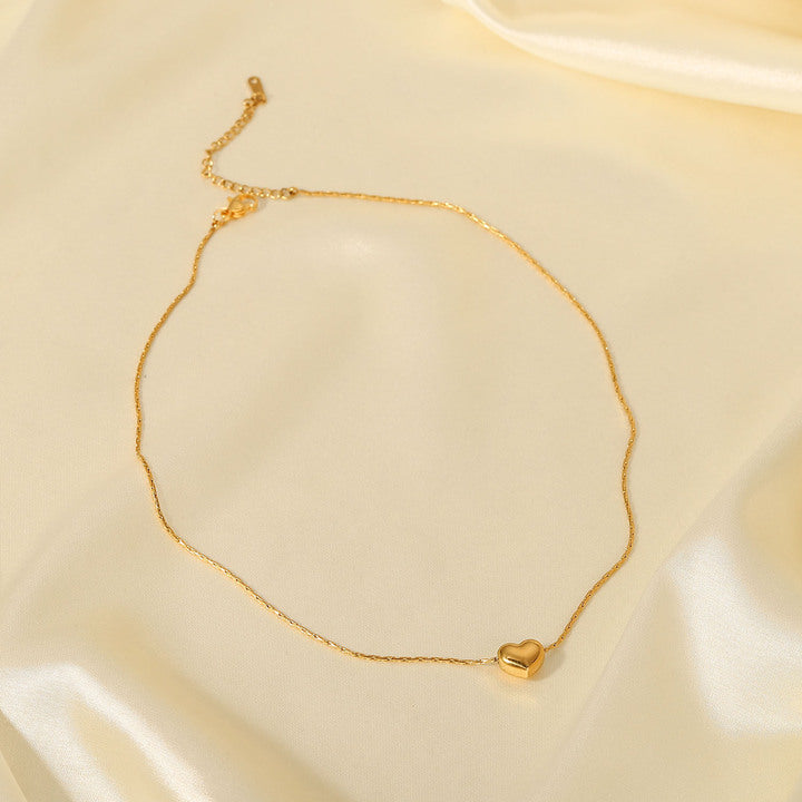 J&D Waterproof 18K Gold Stainless Steel Tarnish Free Classic Heart Pendant Necklace