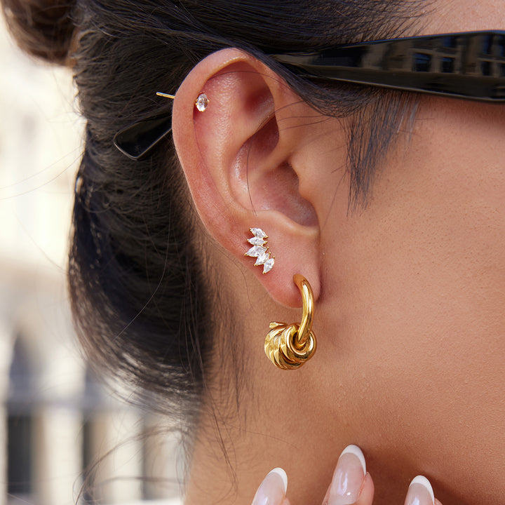 J&D Stylish Minimalist Stainless Steel Earring Fashion Classic Moveable Multi Rings Hoop Earrings