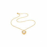 J&D Classic Clear Zircon Heart Pendant Necklace Stacking Valentine Party Anniversary Gift