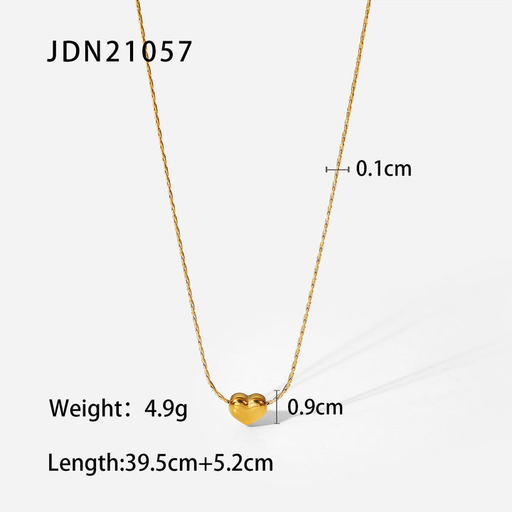 J&D Waterproof 18K Gold Stainless Steel Tarnish Free Classic Heart Pendant Necklace