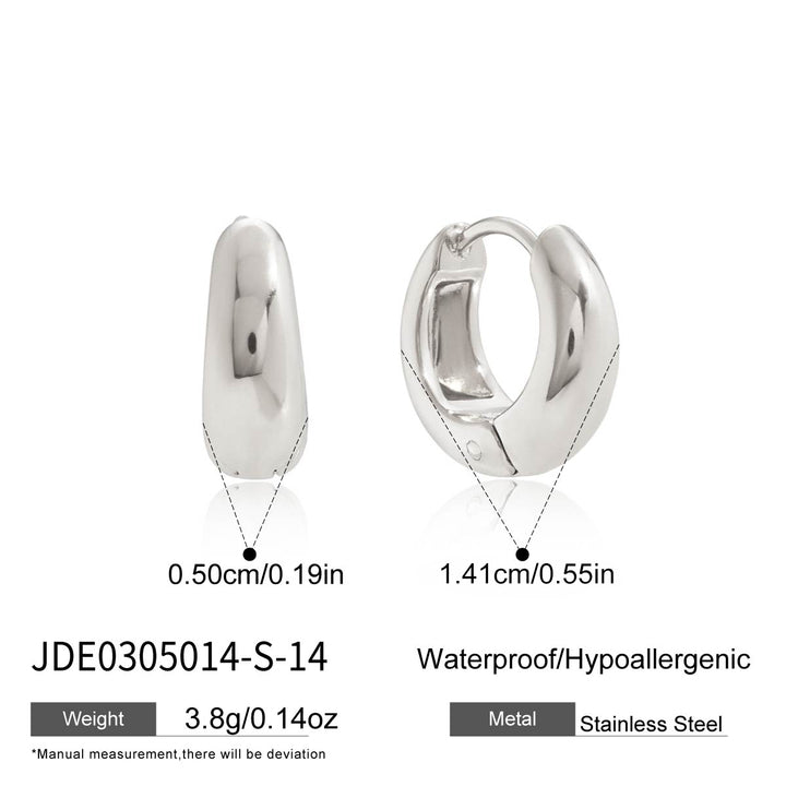 J&D Fashion 14k Hoop Earring Gold Plated Stainless Steel Classic Hollow Chunky Hoop Earring