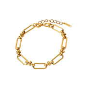 Jewelry Flat Paperclip Rectangle Link Chain Bangles Tarnish Free Girls Party Stainless Steel Chunky Chain Bracelets Women