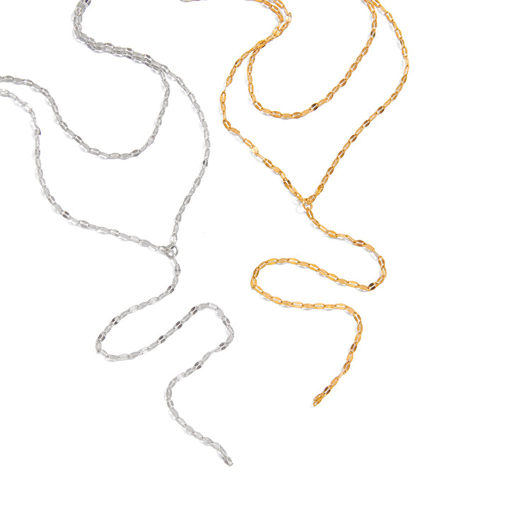 J&D Classic Double Layer Snake Y Necklace for Women Silver Stainless Steel Beaded Cobra Chain Timeless Drop Pendant Jewelry