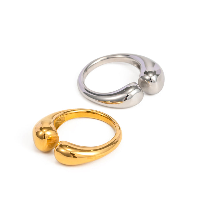 2023 New Trend 18K Gold Plated Chunky Ring Irregular Open Rings Stainless Steel Fashion Jewelry