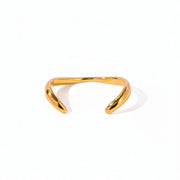 J&D 18K Gold-Plated Stainless Steel Hip Hop Girl Fashion Jewelry Irregular Bracelets & Bangles for Women