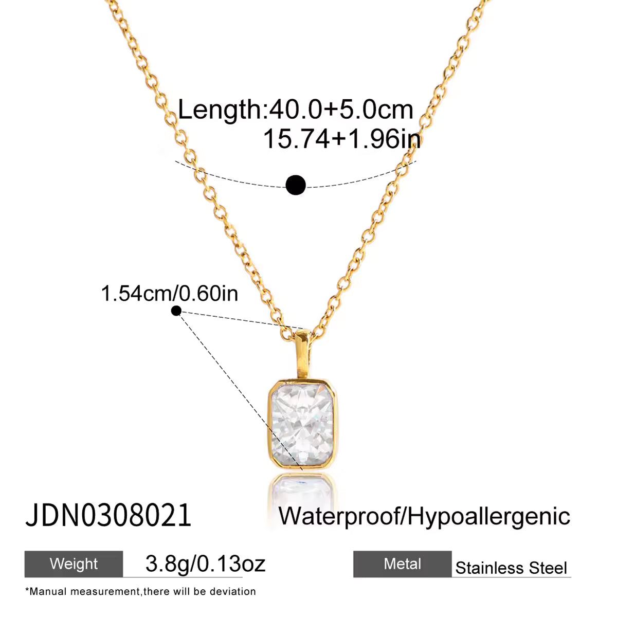 Women Fashion Pendant Necklace 18K Gold Dainty Delicate White Zircon Bead Chain Ring Pendant Necklace