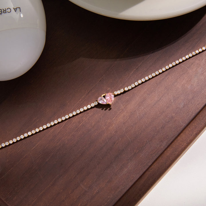 J&D Geometric Waterdrop Zircon Luxury Tennis Chain Bracelet Party Prom Wearing