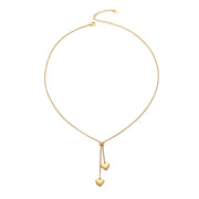 Cheap Y-shaped Stainless Steel Jewelry Party Gift Soft 14K Gold Rope Chain Love Heart Pendant Necklace Girls