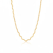 J&D Classic 18K Gold Stainless Steel Wavy Link Adjustable Necklace for Women