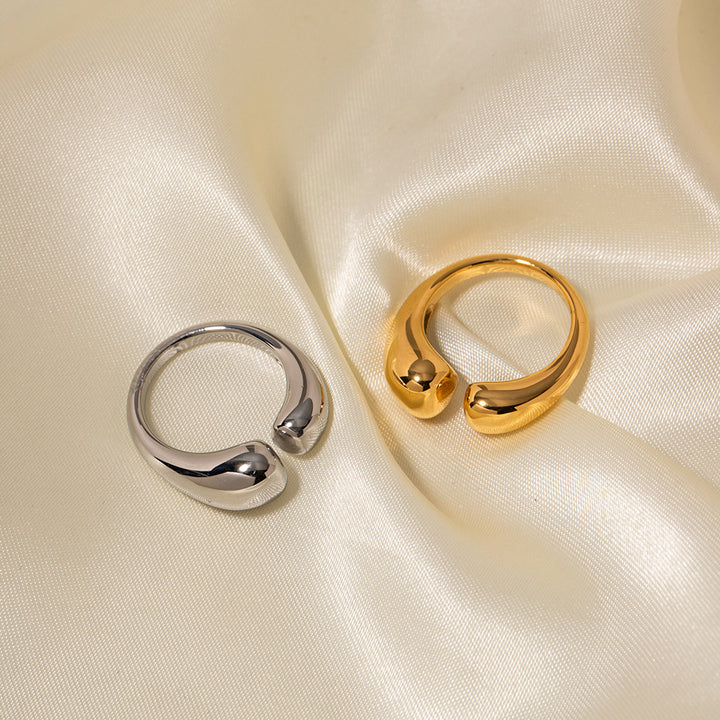 2023 New Trend 18K Gold Plated Chunky Ring Irregular Open Rings Stainless Steel Fashion Jewelry