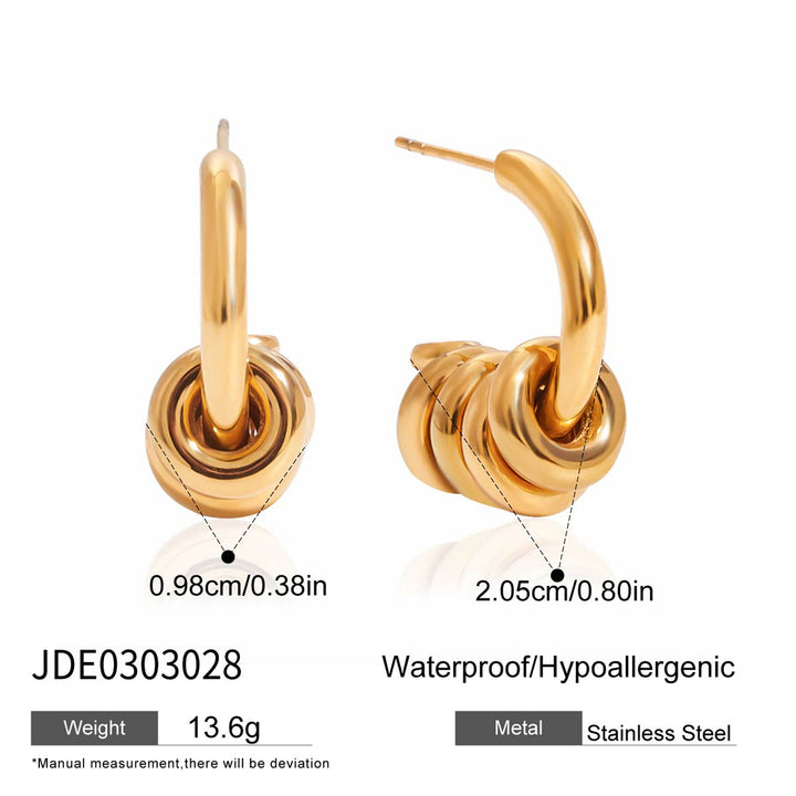 J&D Stylish Minimalist Stainless Steel Earring Fashion Classic Moveable Multi Rings Hoop Earrings