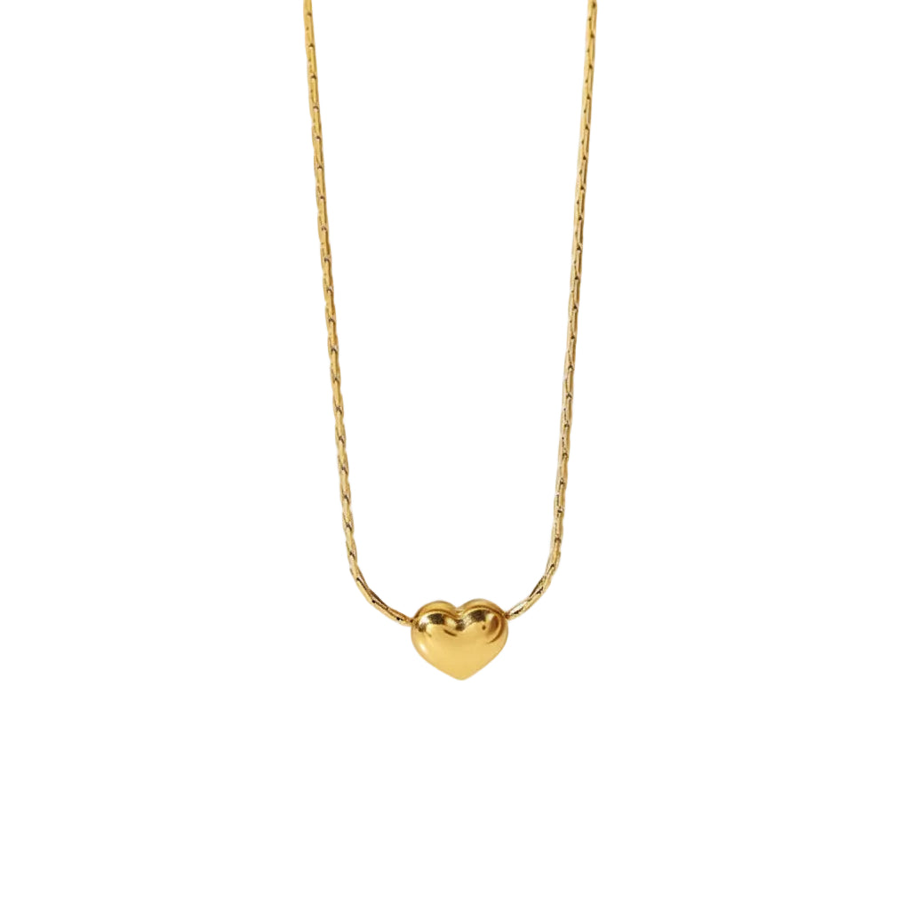 J&D Waterproof 18K Gold Stainless Steel Tarnish Free Classic Heart Pendant Necklace