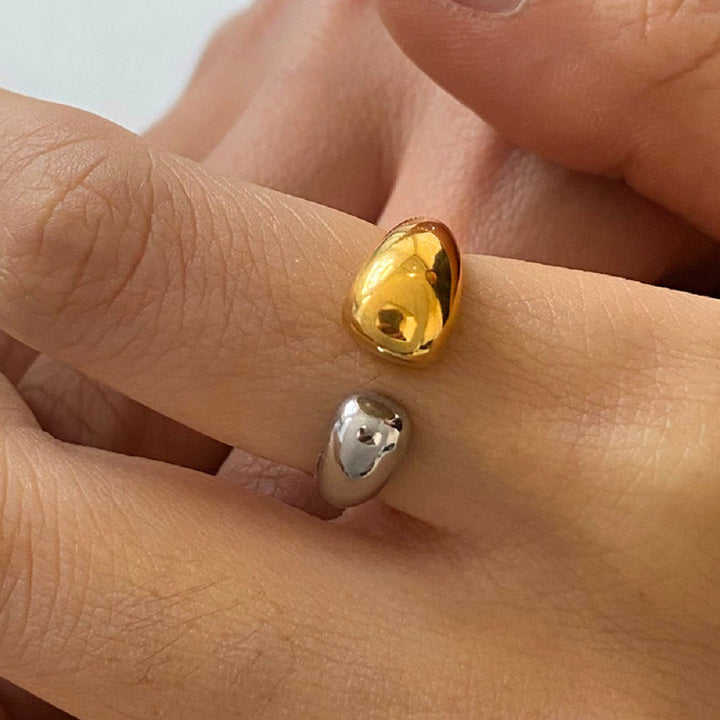 18K Gold Plated Stainless Steel Rhinestone White Rhinestone Women Rings