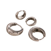 J&D Geometric Jewelry 18K Gold Plated Earrings Stainless Steel Waterproof High Polish Huggie Hoop Earring for Girls