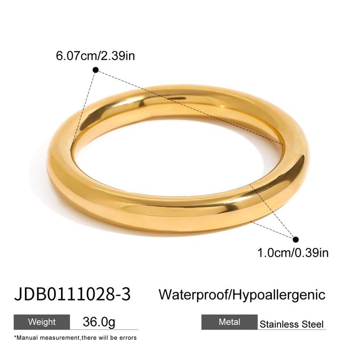 Modern and Simple 18k Gold Stainless Steel 10MM Simple Plain Ring Lady Style High-end Round Bracelet