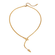 J&D Fashion Trend 18K Gold Stainless Steel Necklaces Zircon Unique Snake Necklaces for Women