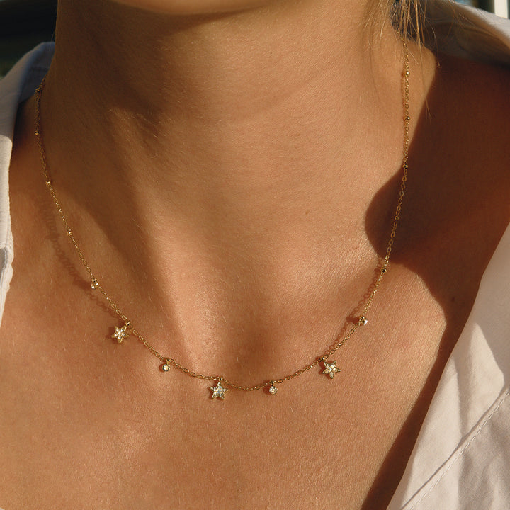 J&D Classic 18K Gold Stainless Steel Rhinestone Cross Diamond Cup Small Pendant Clip Bead Chain Necklaces