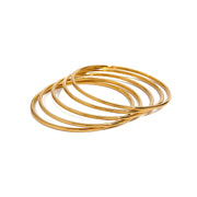 J&D 18k Gold Stainless Steel Bangle 5pcs Set Gold Silver Color Bangle Women