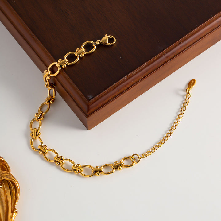 J&D Handmade 18K Real Gold Plated Stainless Steel Bracelet Fashion Chain & Link Stacking Party Bracelet