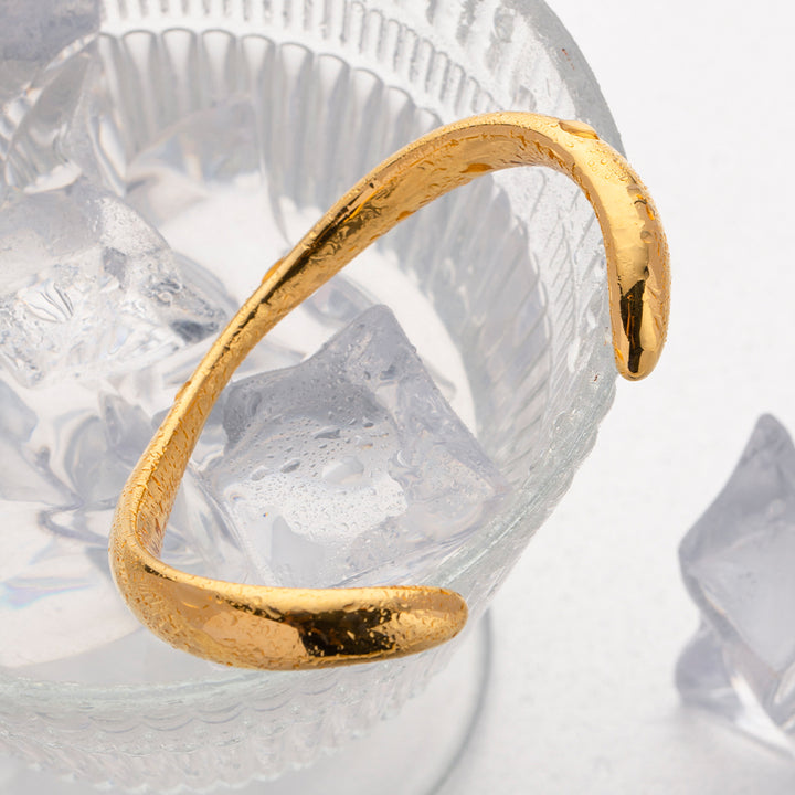 J&D 18K Gold-Plated Stainless Steel Hip Hop Girl Fashion Jewelry Irregular Bracelets & Bangles for Women