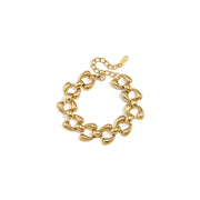 Women's Minimalist Style 18K Gold Stainless Steel Punk Double Teardrop Chain Bracelets